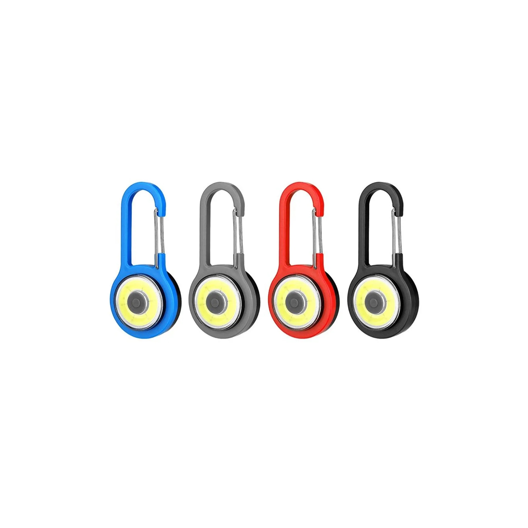 COB Safety Light Carabiner Keychain With Batteries - Image 3
