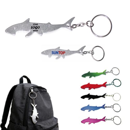 Shark Shape Aluminum Bottle Opener Keychain Tool