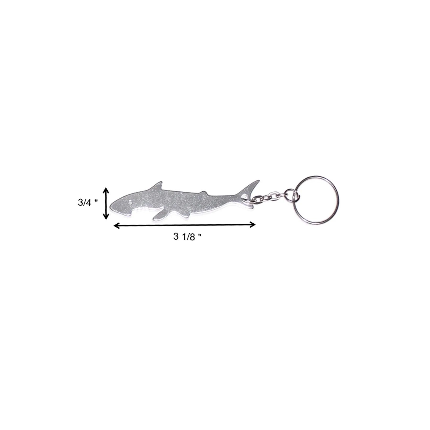 Shark Shape Aluminum Bottle Opener Keychain Tool - Image 2