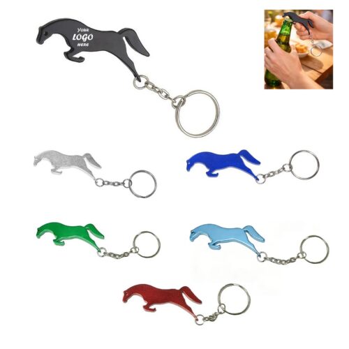 Horse Shape Aluminum Bottle Opener Keychain Tool