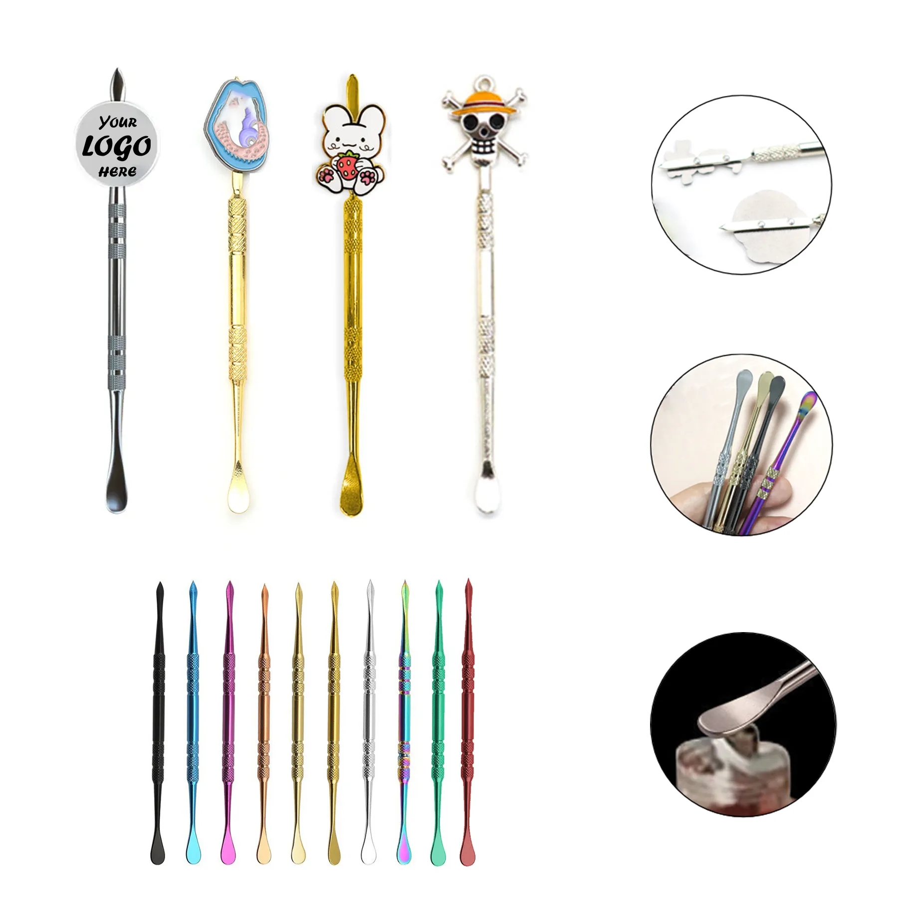 Solid Metal Custom Shape Dab Tool With Full Color Logo Print - Image 2