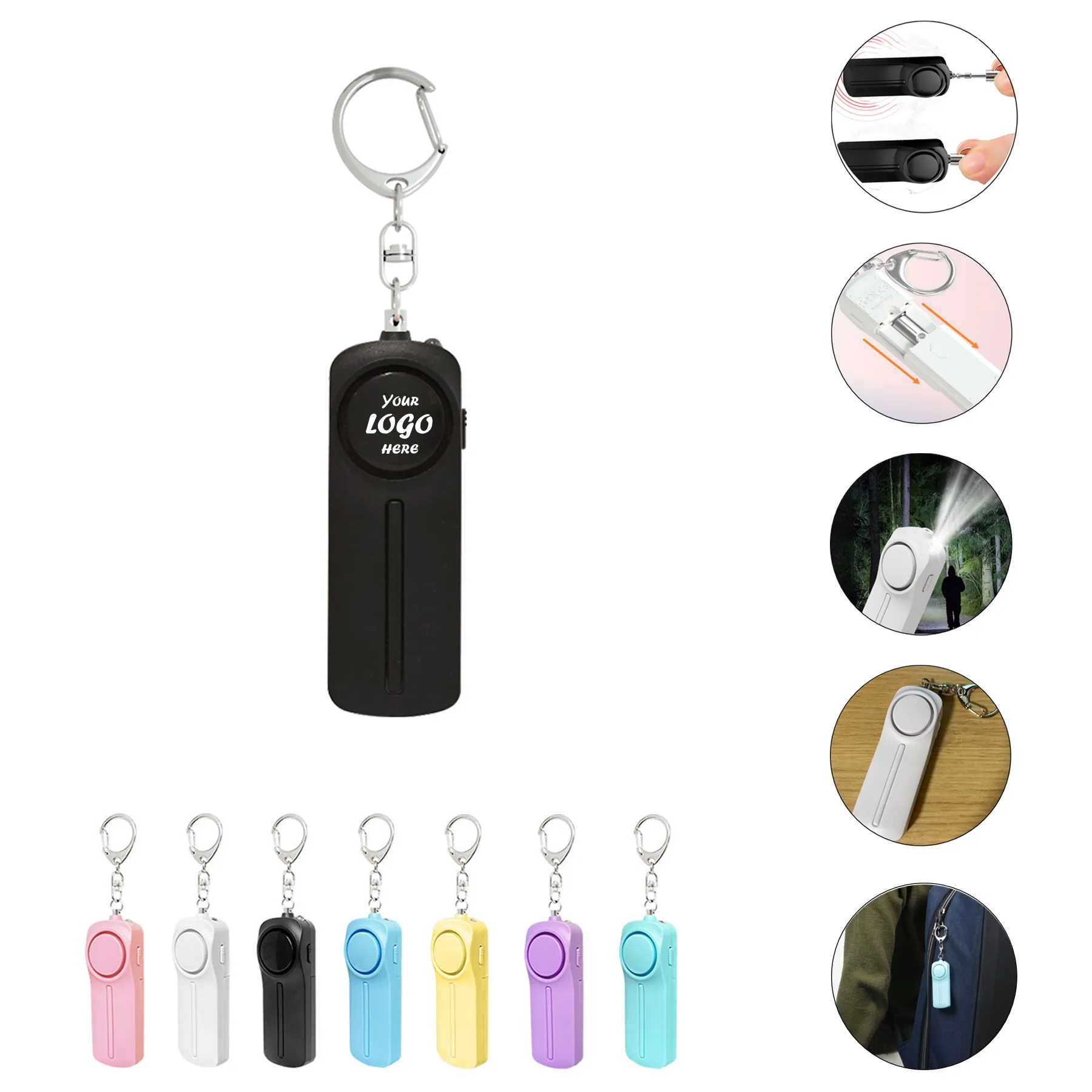 Portable Siren Keychain Alarm With Bright Safety Colors