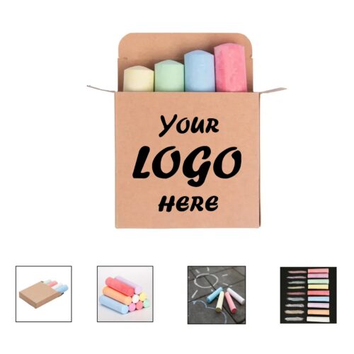 Colorful 4 Piece Chalk Set In Cardboard Gift Box