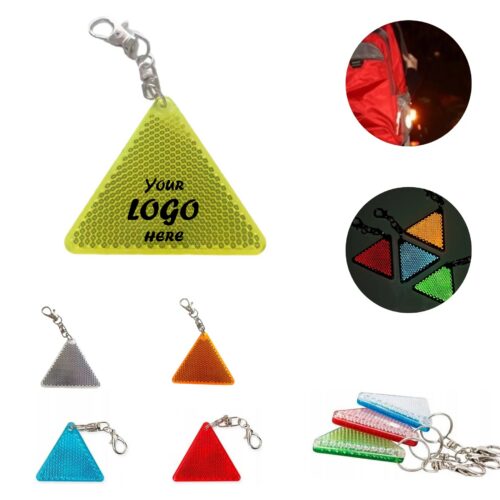 High Visibility Reflective Triangle Safety Keychain For Walk