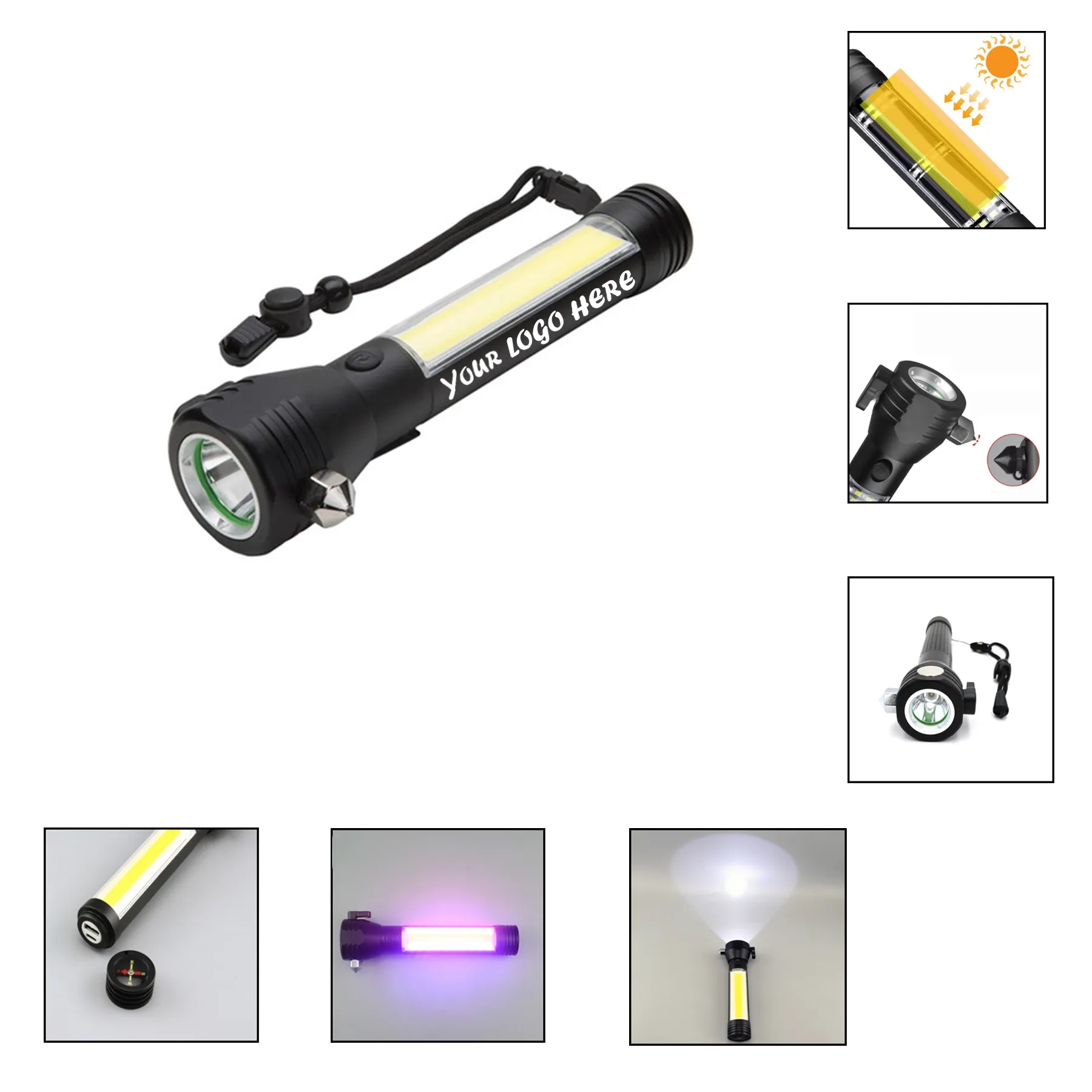 Emergency Flashlight Power Bank With Alarm And Tools