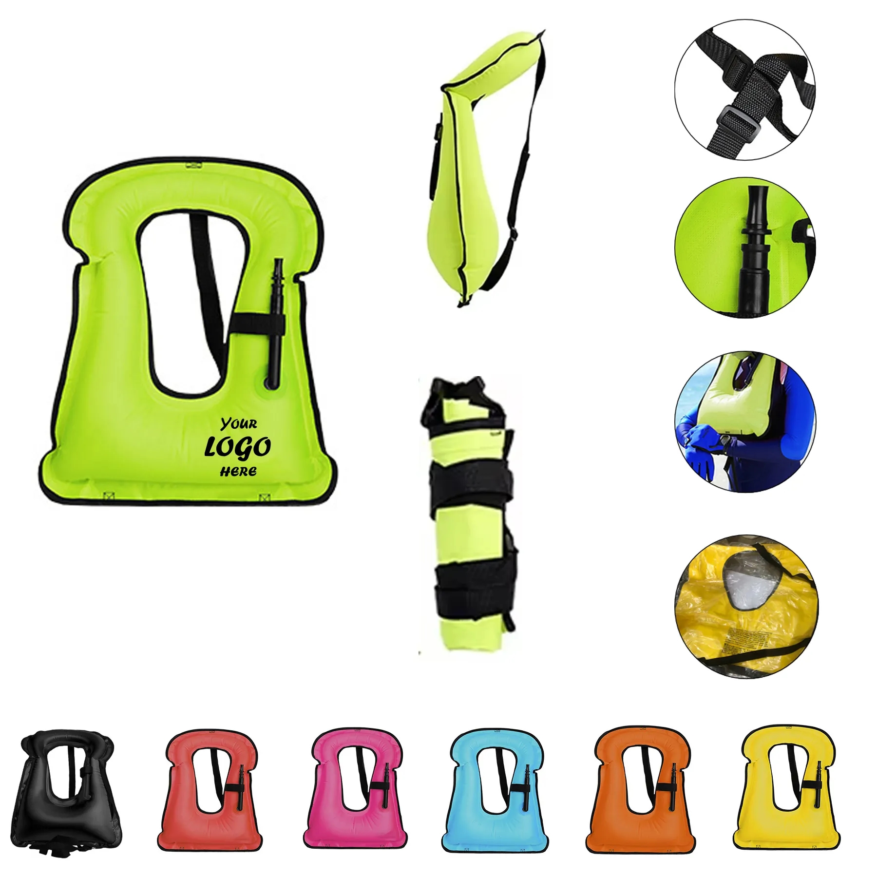 Adjustable Inflatable Snorkel Vest For Water Travel