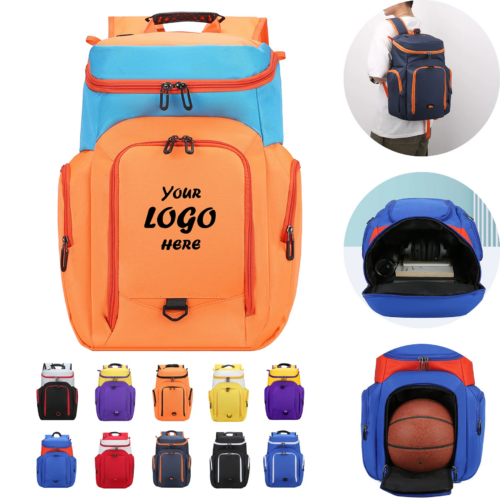 Youth Waterproof Ball Backpack With Front Logo Panel