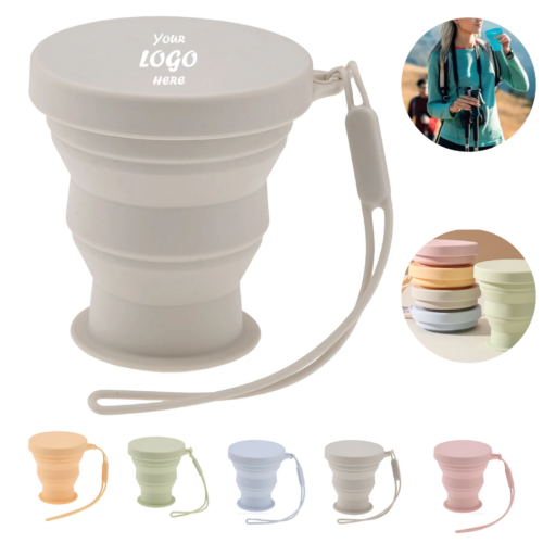 Collapsible Silicone Travel Water Cup With Lid
