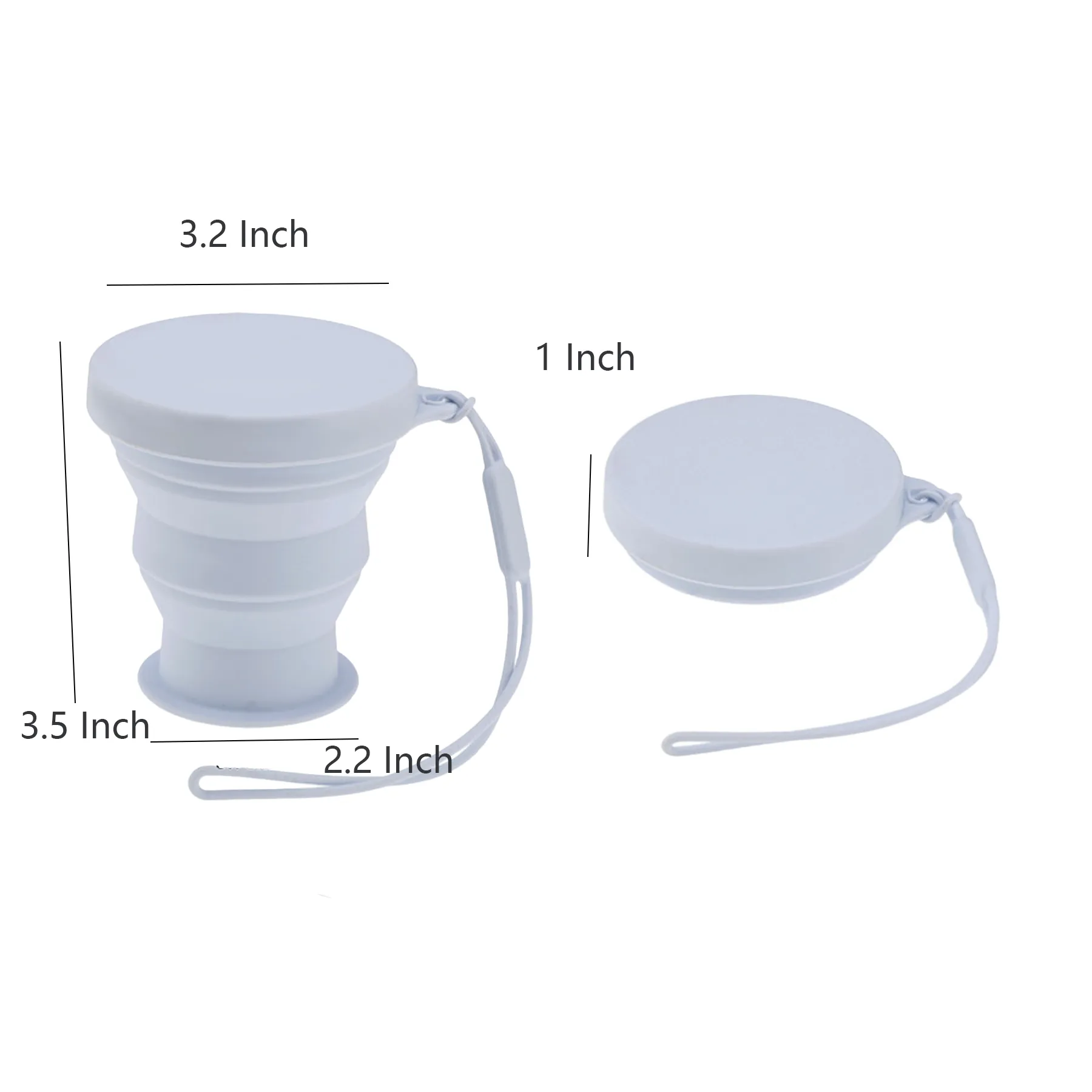 Collapsible Silicone Travel Water Cup With Lid - Image 2