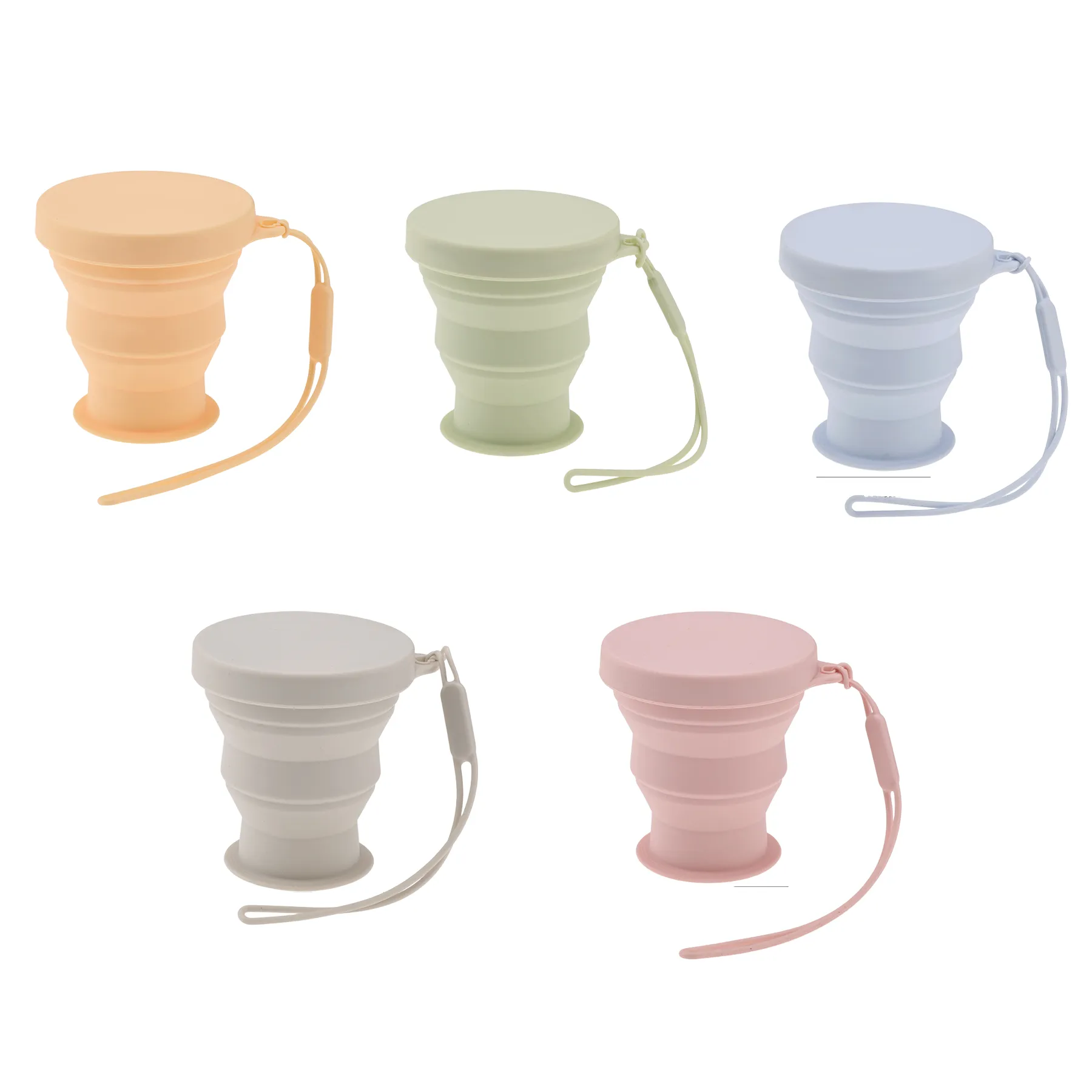 Collapsible Silicone Travel Water Cup With Lid - Image 3