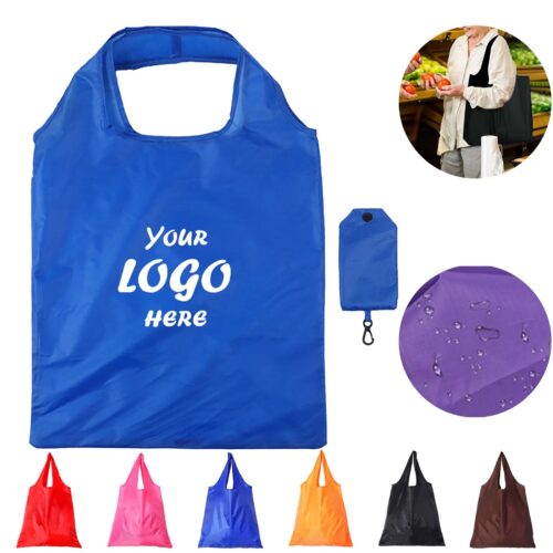 Foldable Reusable Shopping Tote Bag With Snap Pouch