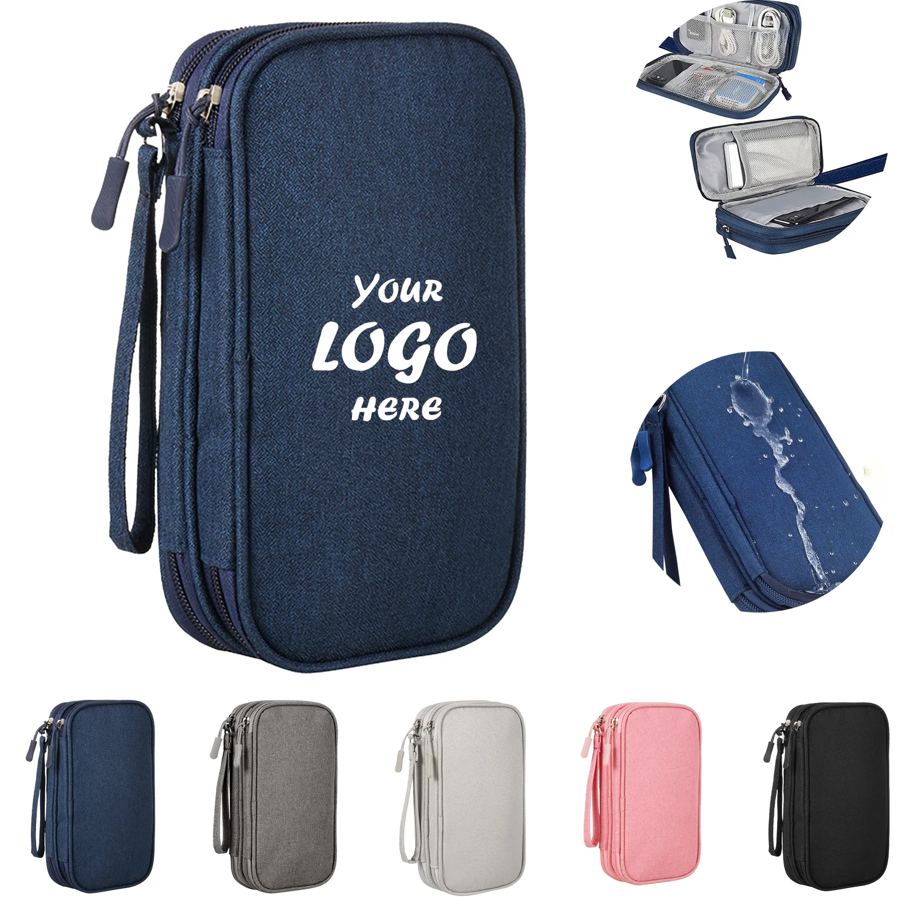 Travel Cable Organizer Pouch With Handle