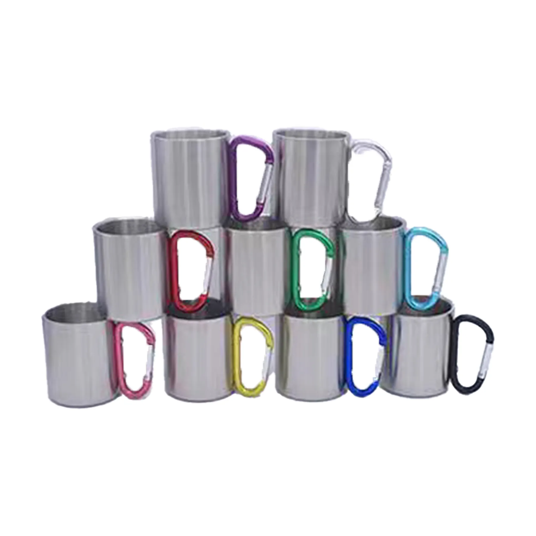 10 Oz Stainless Steel Camping Cup With Carabiner Handle - Image 3