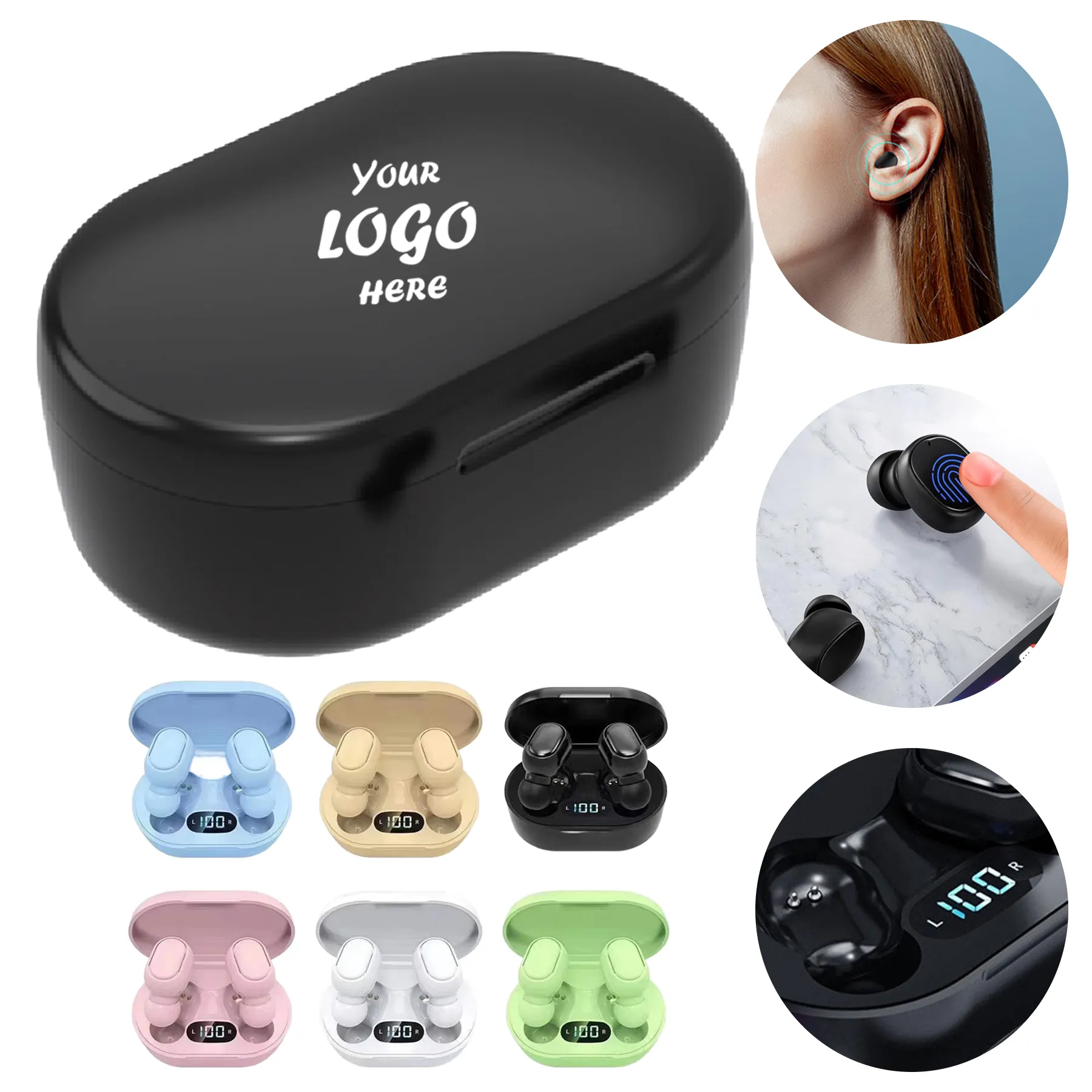 Wireless Bluetooth Earbuds With Compact Charging Case