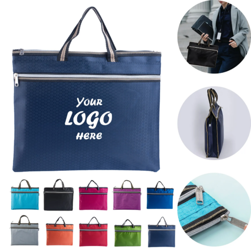 Waterproof Oxford Document Briefcase With Double Zipper