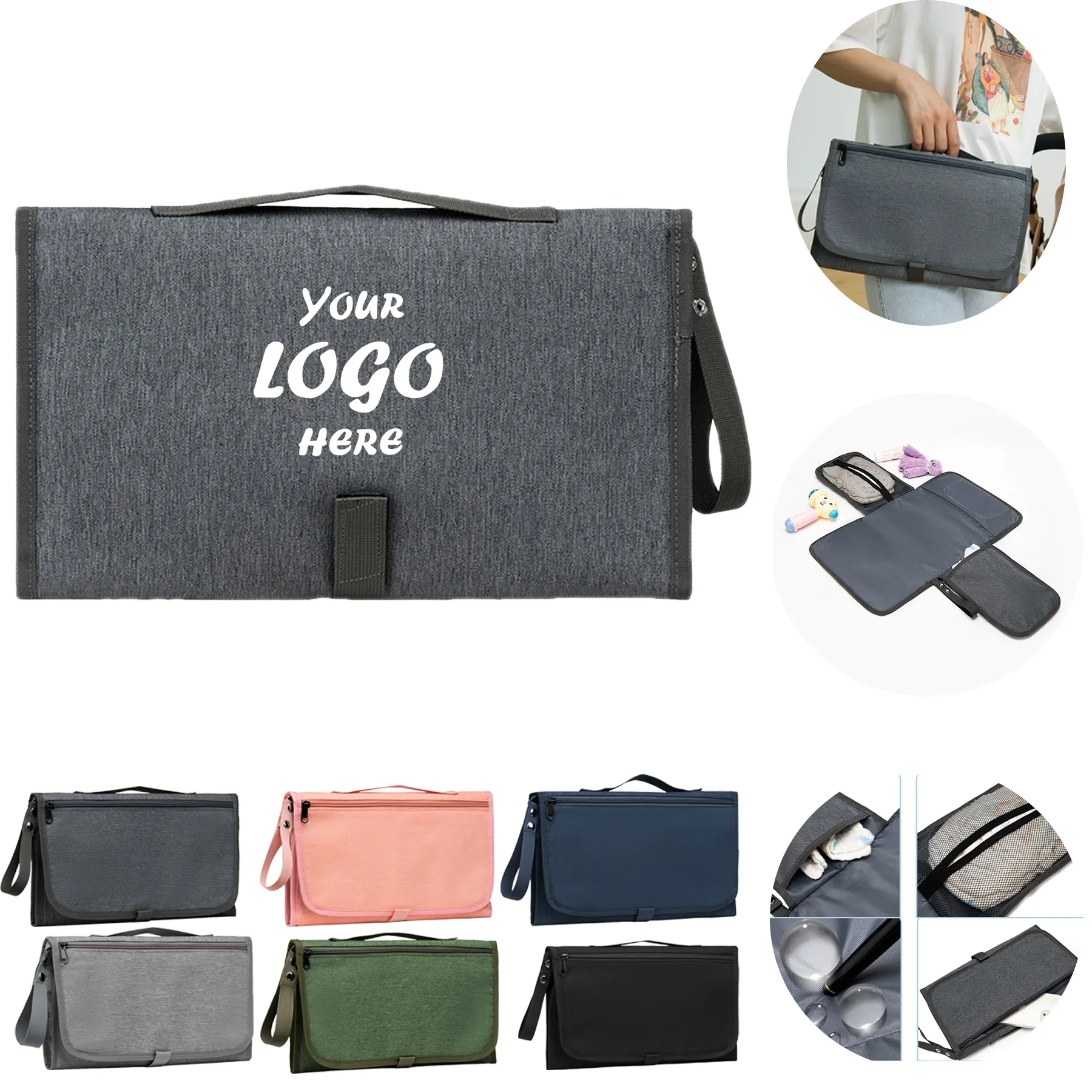 Foldable Diaper Changing Bag With Cushioned Pad