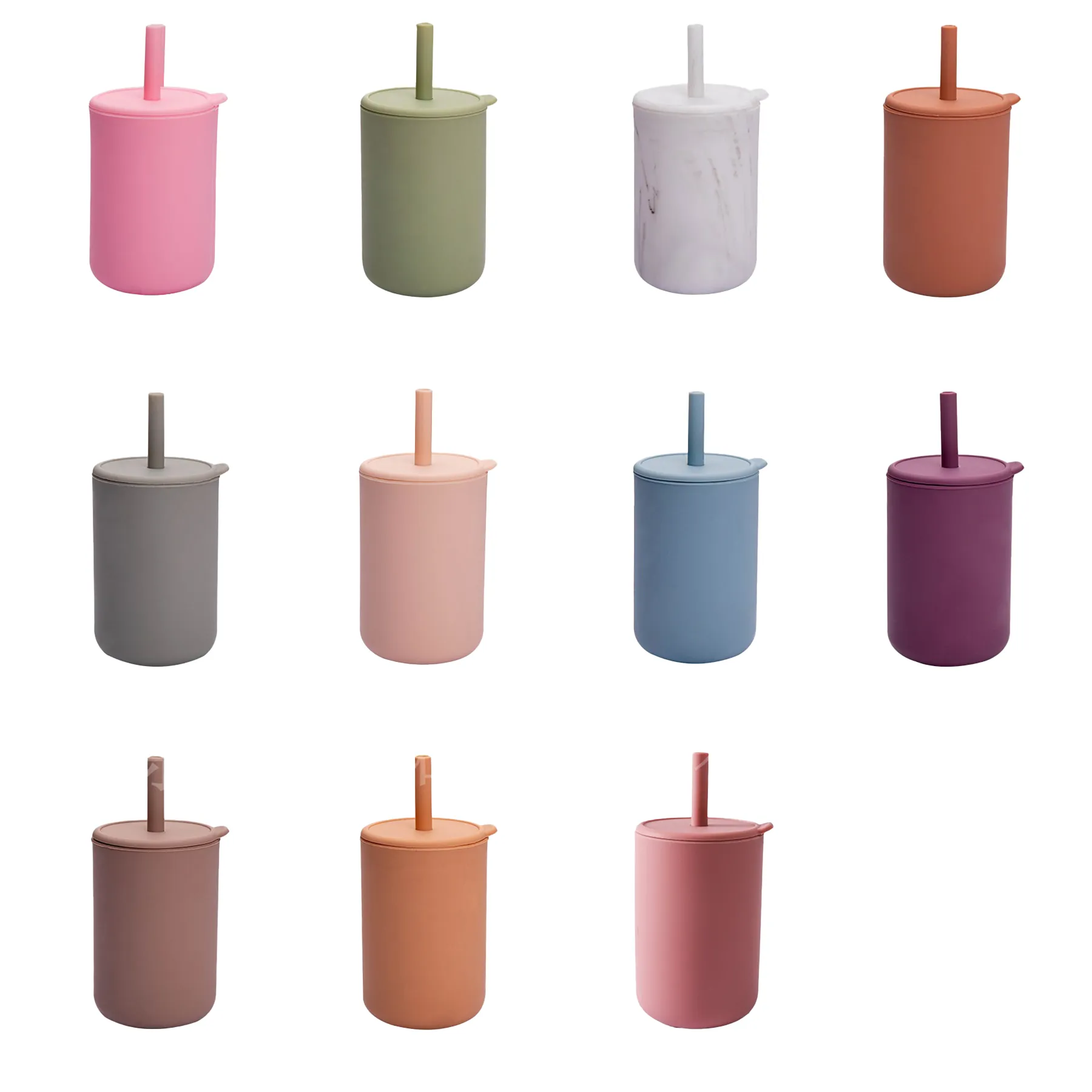 Baby Silicone Sippy Cup With Straw Lid - Image 3