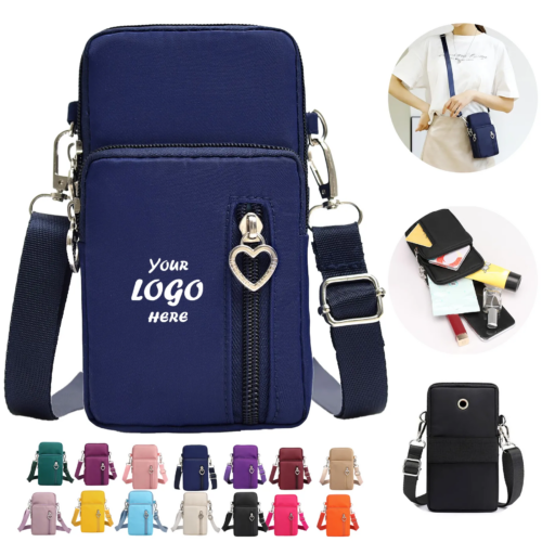 Compact Nylon Mini Crossbody Phone Bag With 4 Pockets