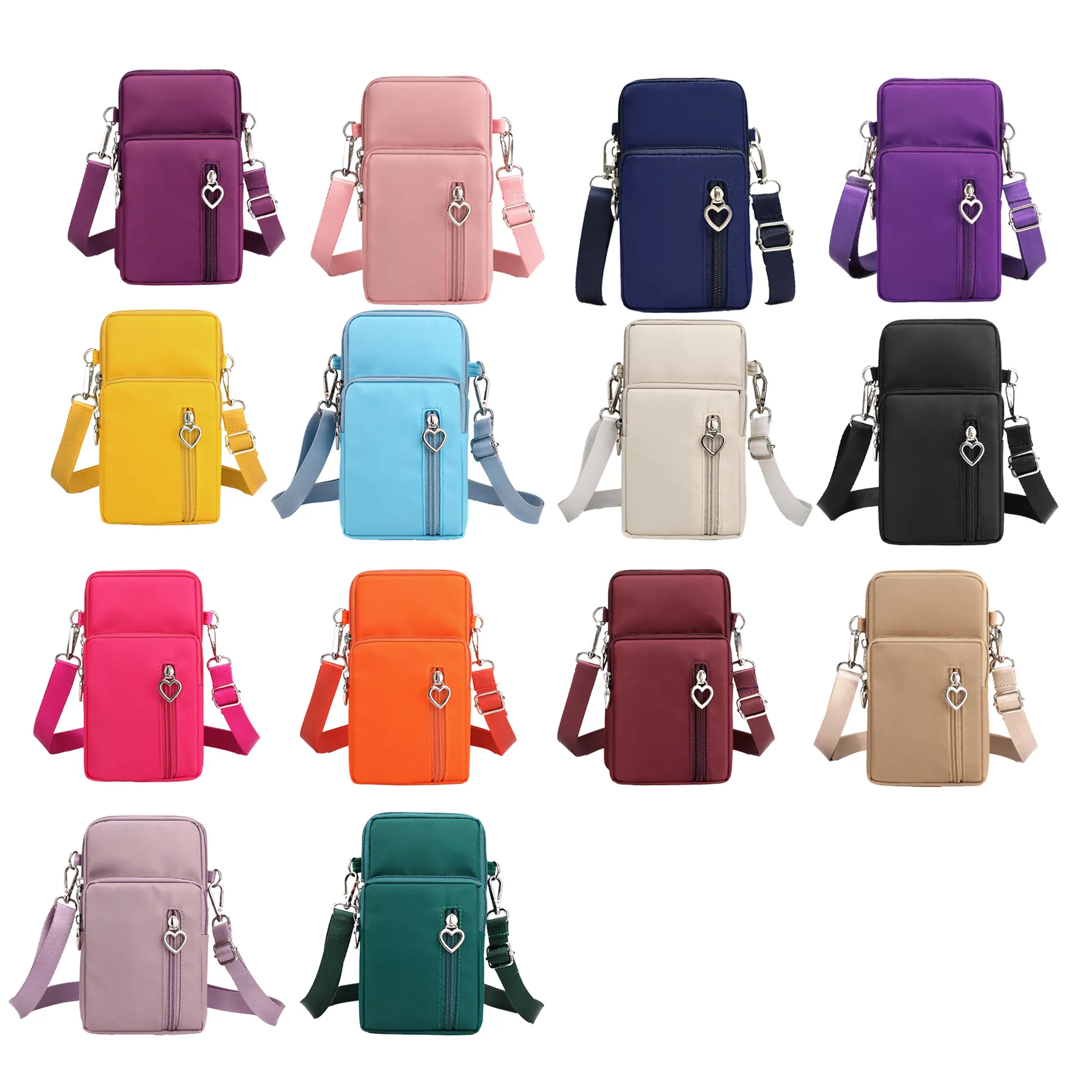 Compact Nylon Mini Crossbody Phone Bag With 4 Pockets - Image 3