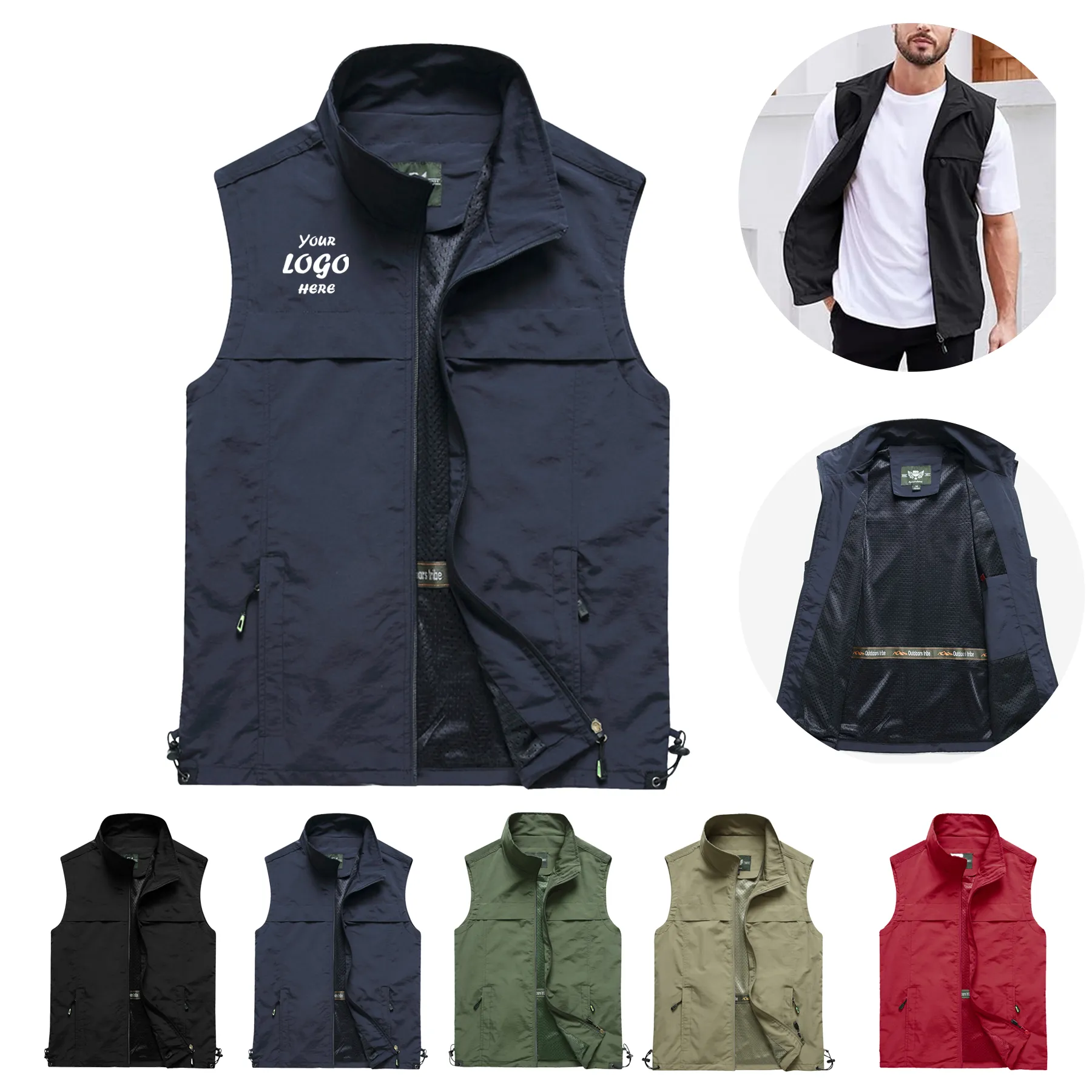 Lightweight Reversible Travel Vest With Utility Pockets