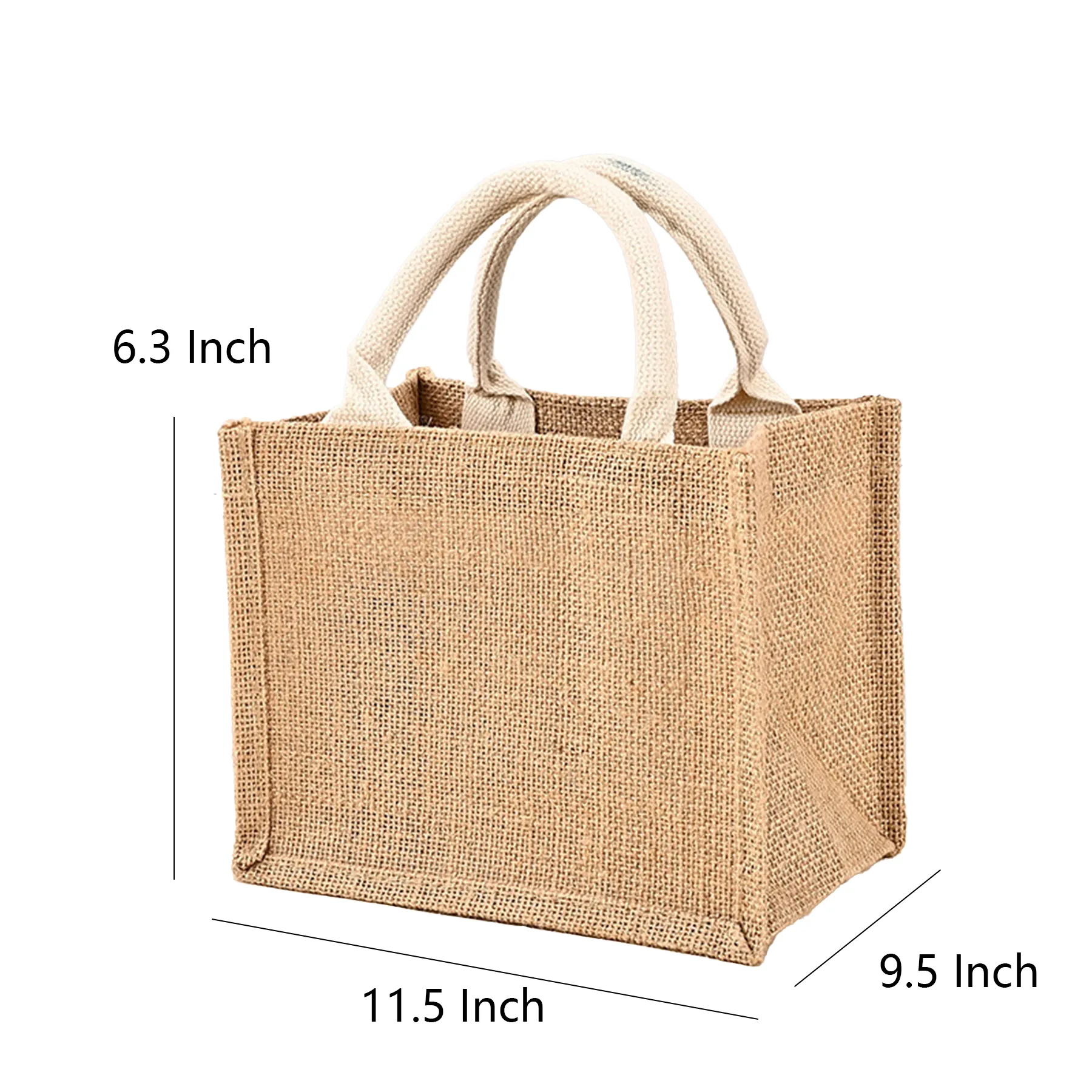 Reusable Laminated Burlap Grocery Tote Bag With Handle - Image 2
