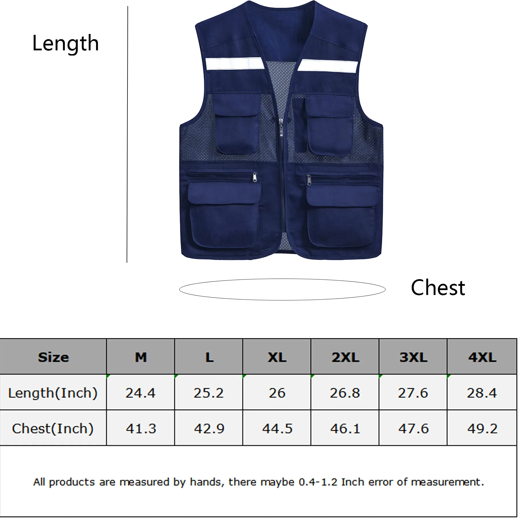 Reflective Mesh Safety Vest With Utility Front Pockets - Image 2
