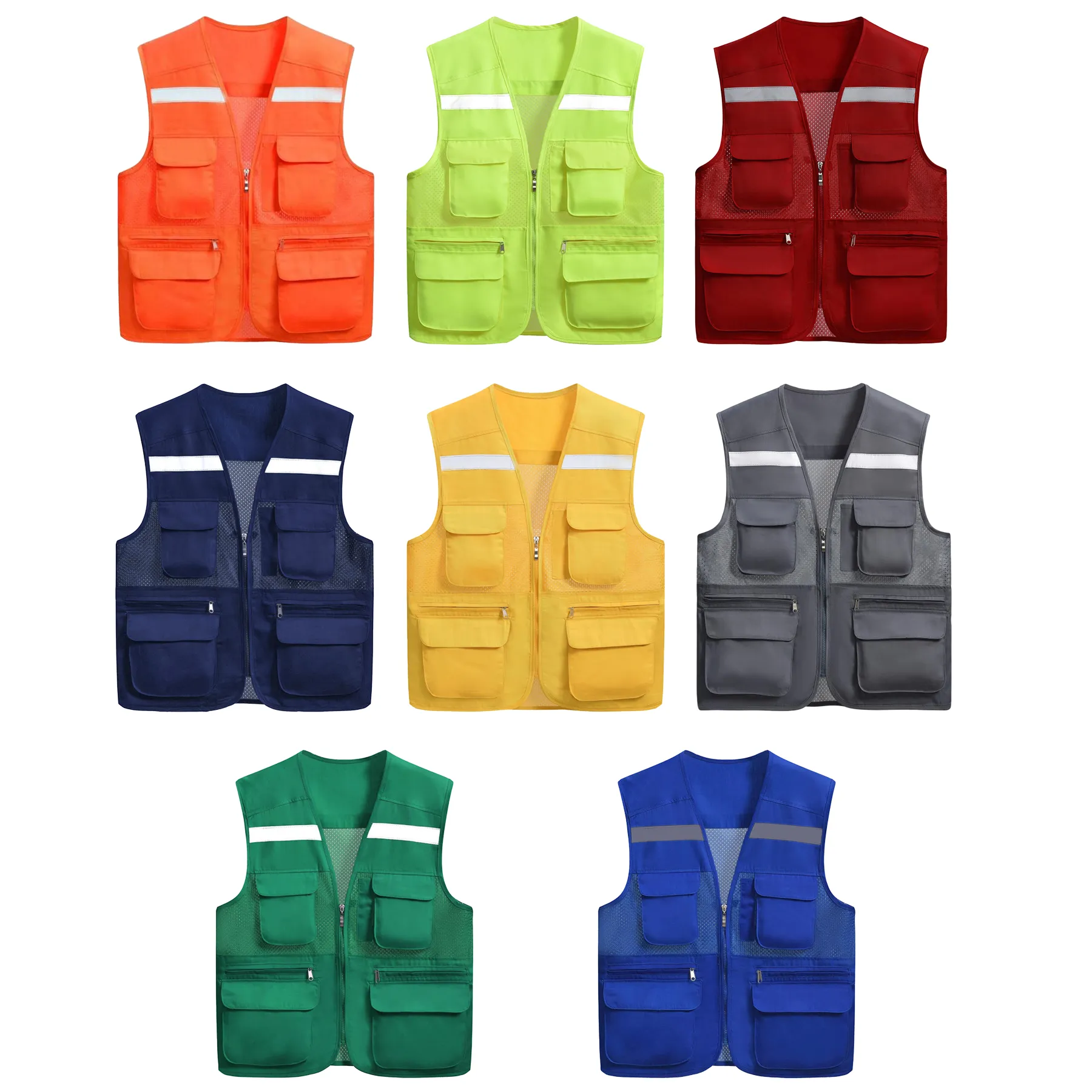 Reflective Mesh Safety Vest With Utility Front Pockets - Image 3