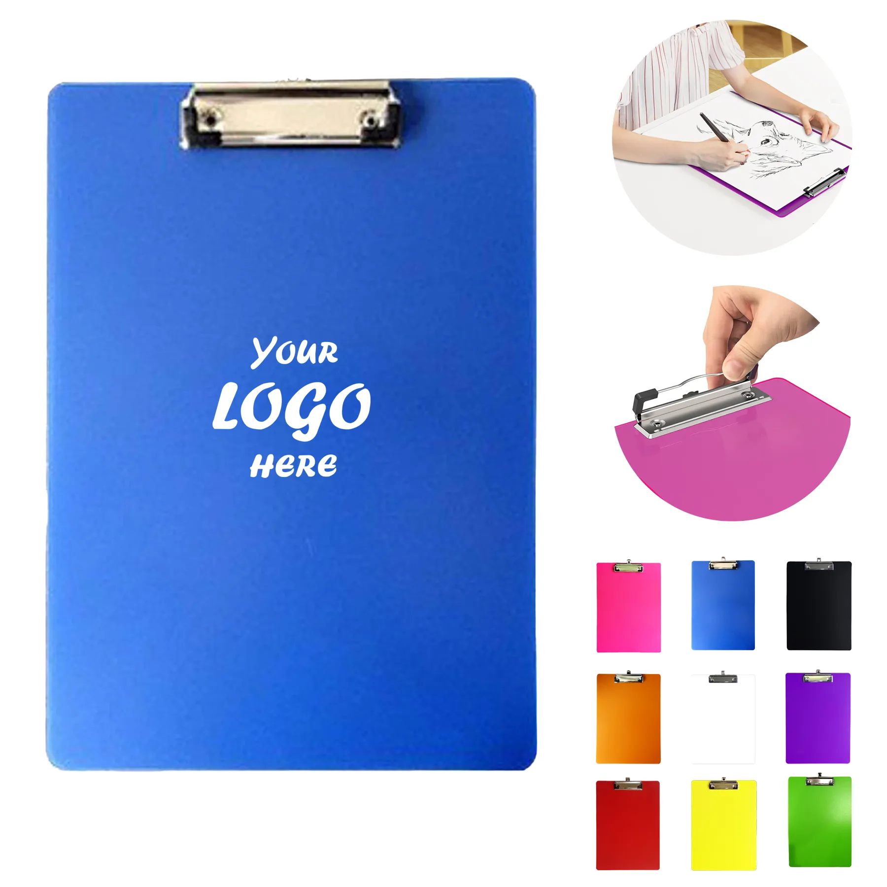 Compact Plastic Clipboard With Strong Low Profile Clip