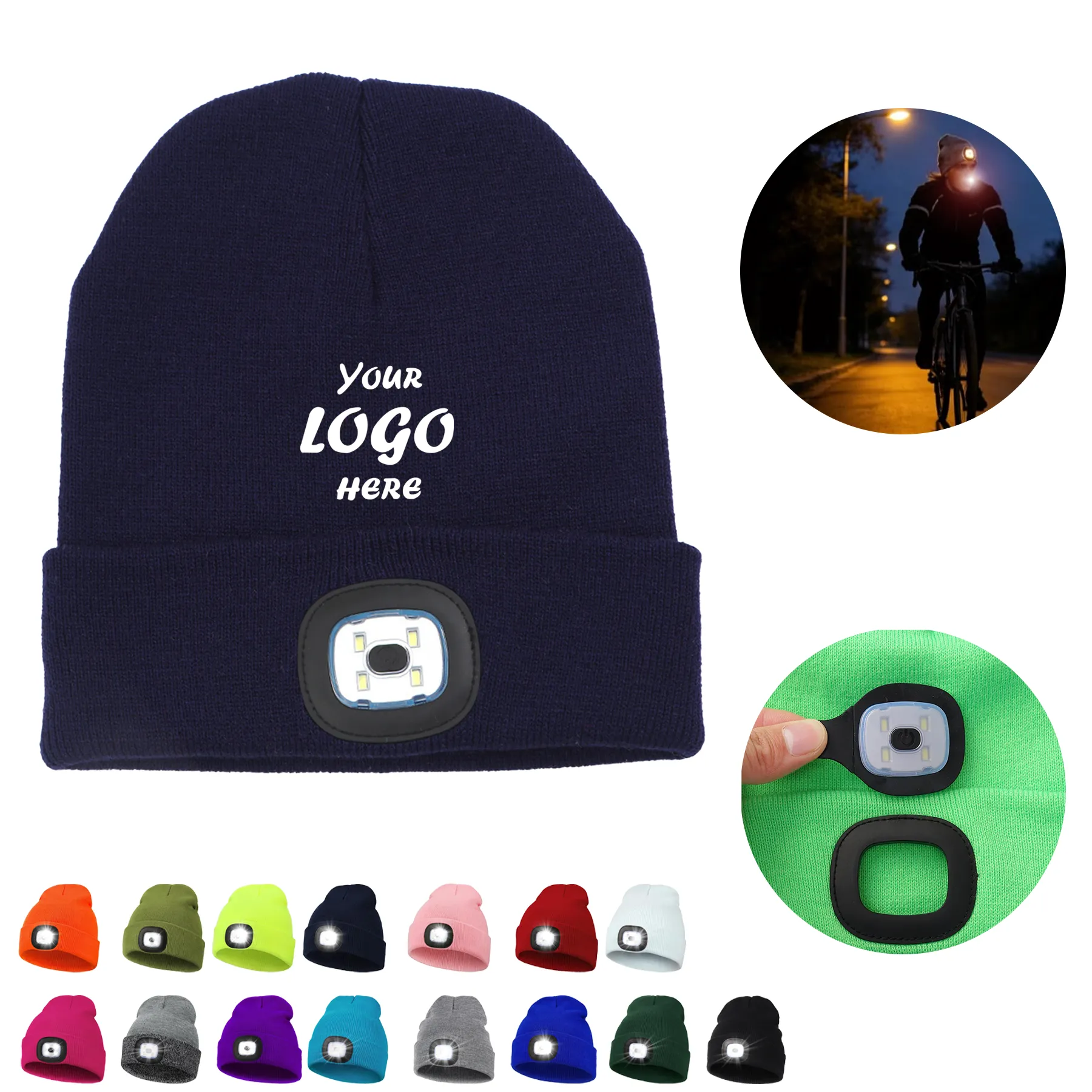 LED Beanie Hat With Built In Light