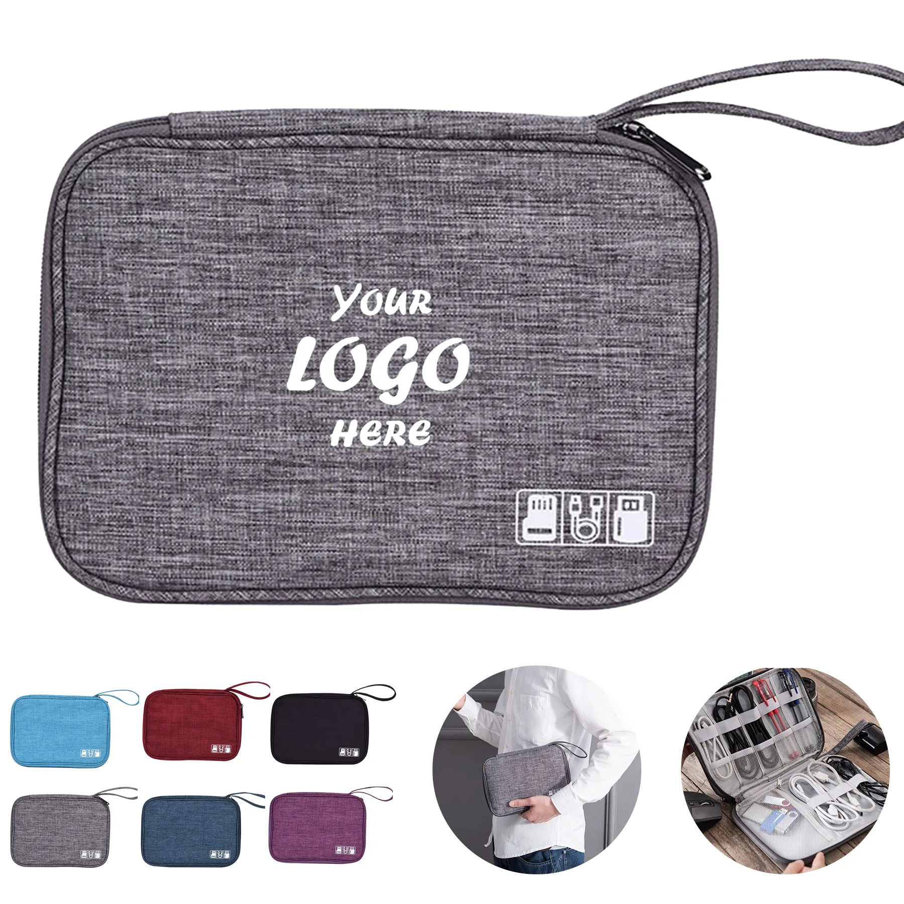Travel Electronics Cable Organizer Pouch