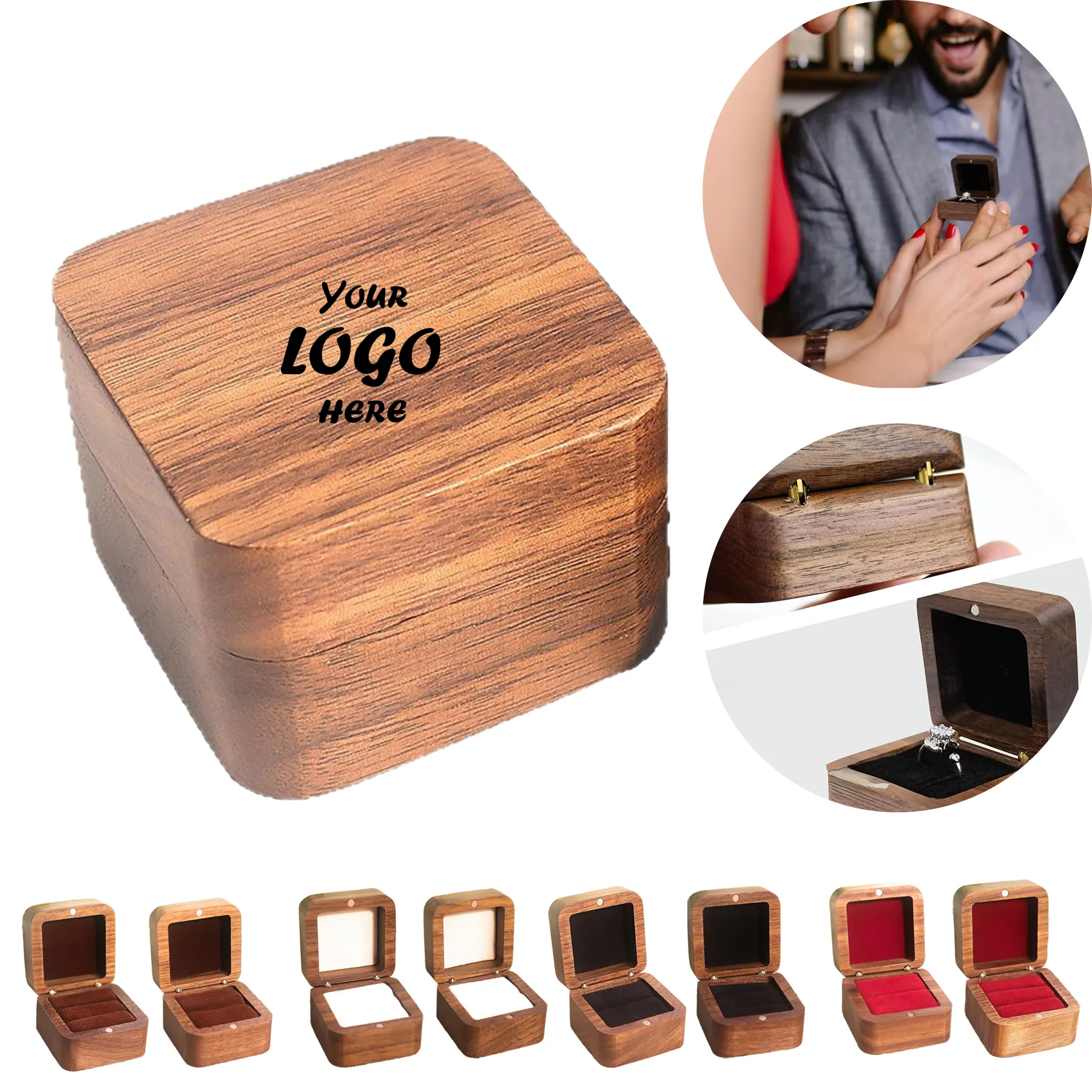 Mini Wooden Ring Gift Box