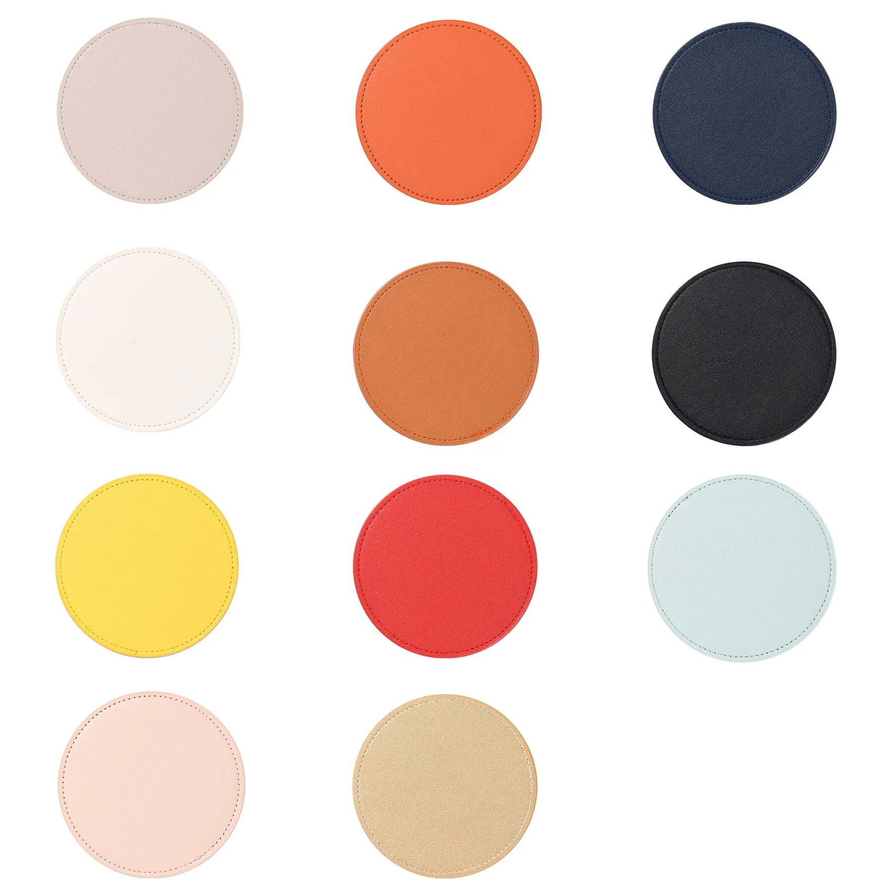Round PU Leather Coaster Pad - Image 3