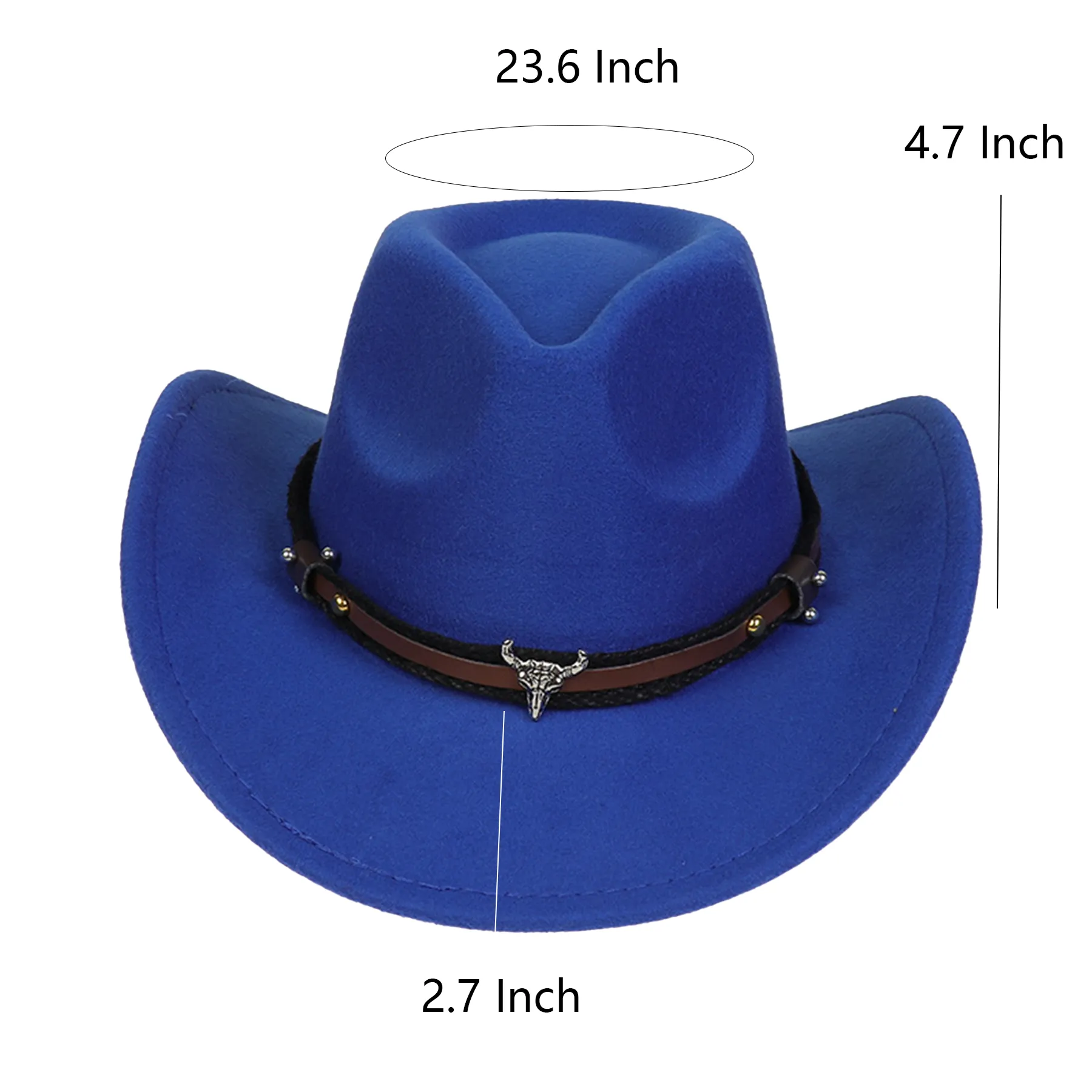 Adjustable Felt Western Cowboy Hat - Image 2