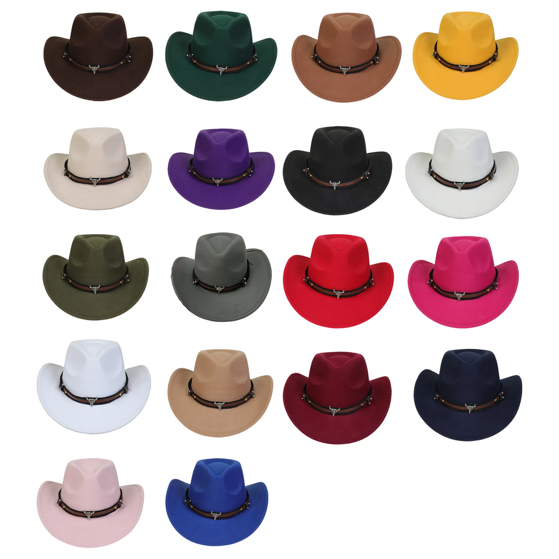 Adjustable Felt Western Cowboy Hat - Image 3