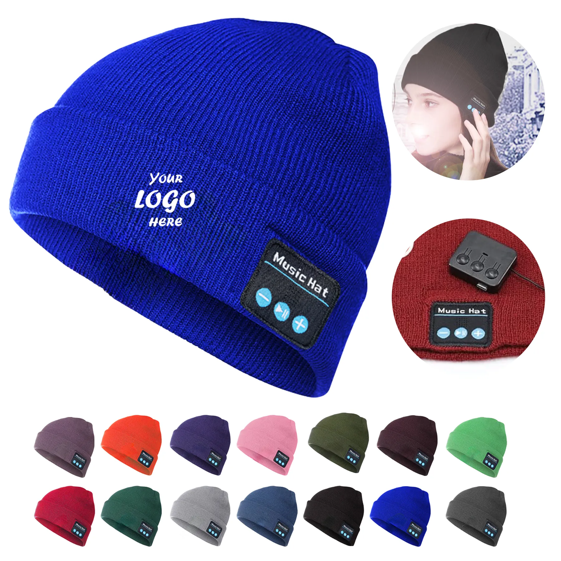 Bluetooth Beanie Hat With Removable Headphones