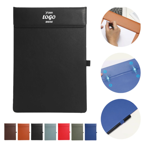 PU Leather Magnetic Office Clipboard Folder