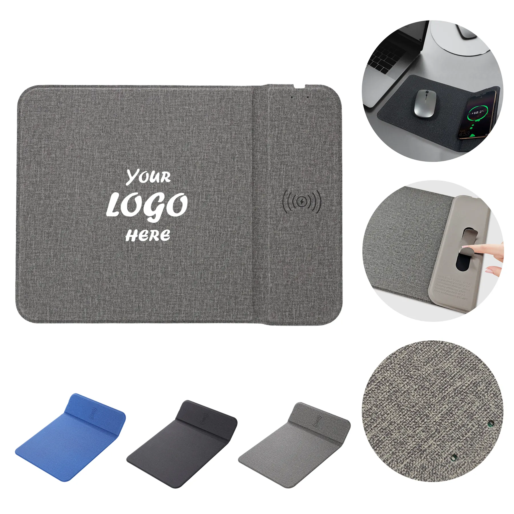 Wireless Charging Mouse Pad With Phone Stand