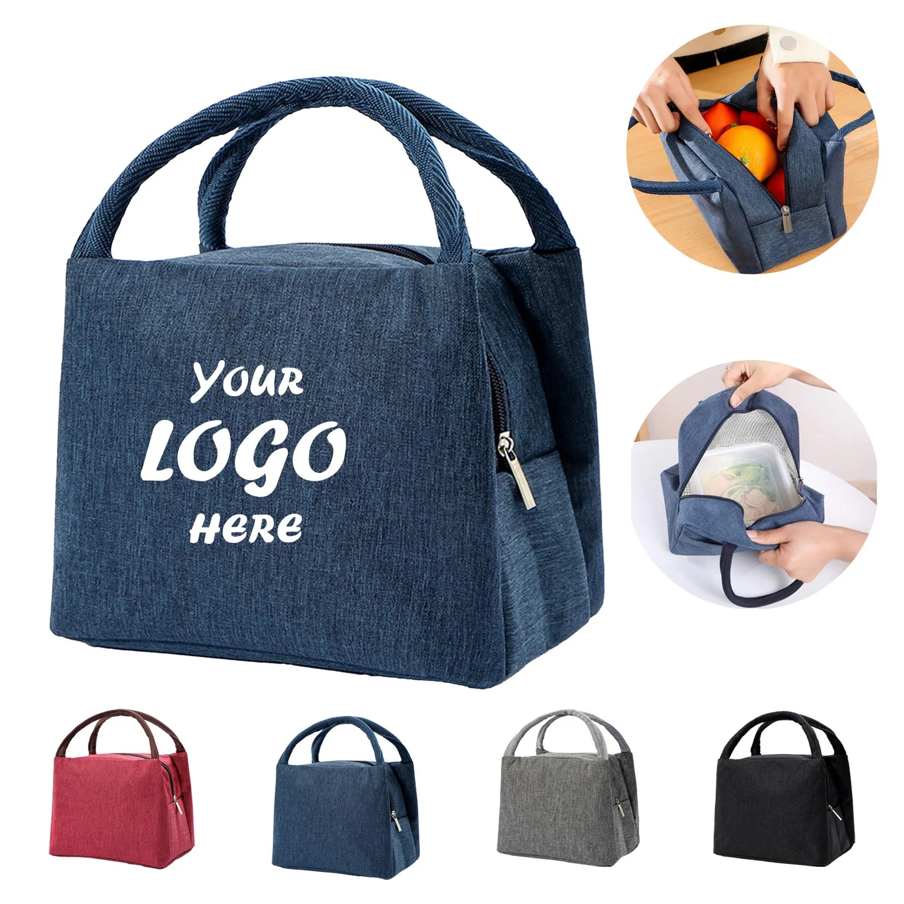 Insulated Foldable Lunch Bag With Wipe Clean Lining