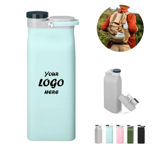 Portable Collapsible Silicone Water Bottle With Ring