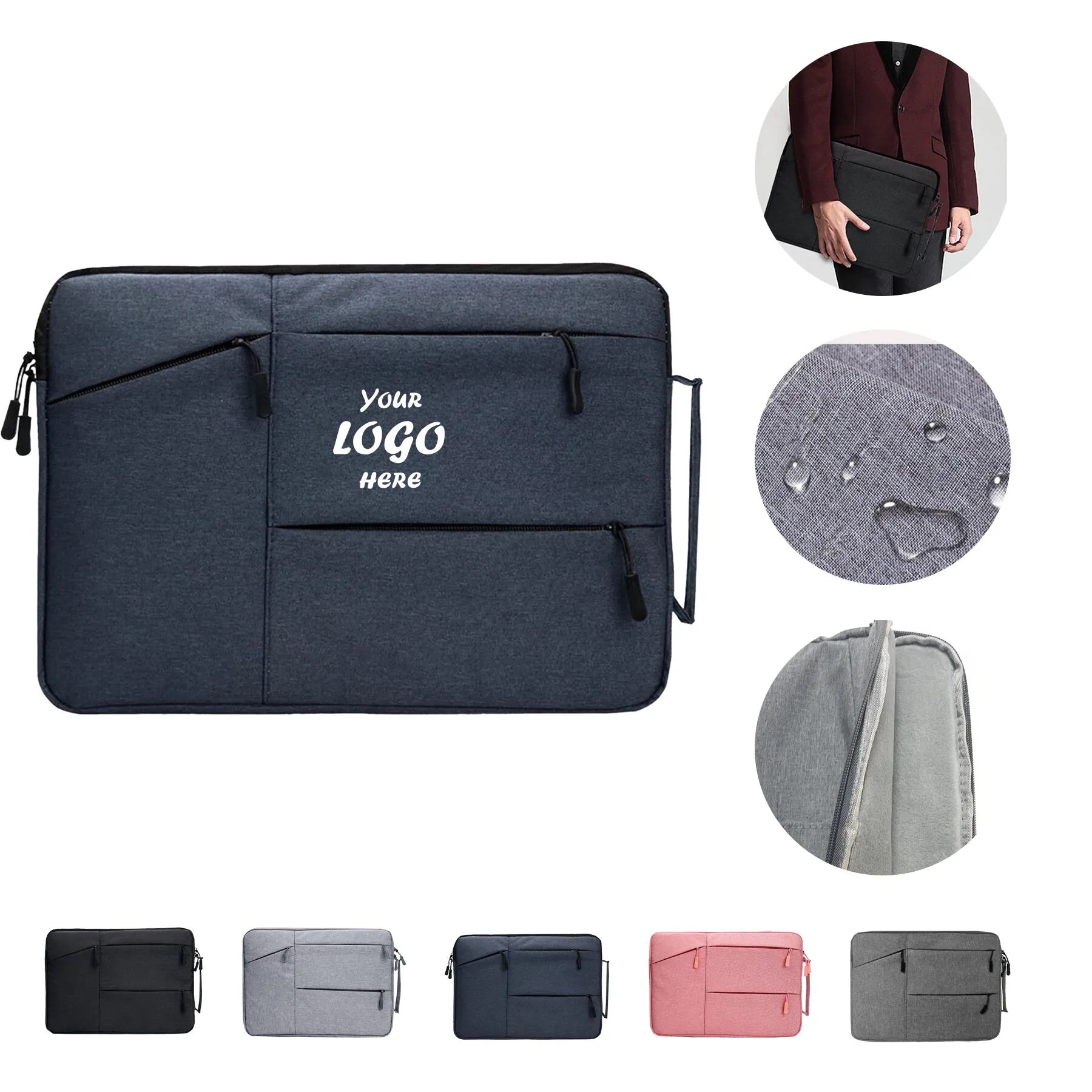 Waterproof Oxford Laptop Sleeve With Front Pocket