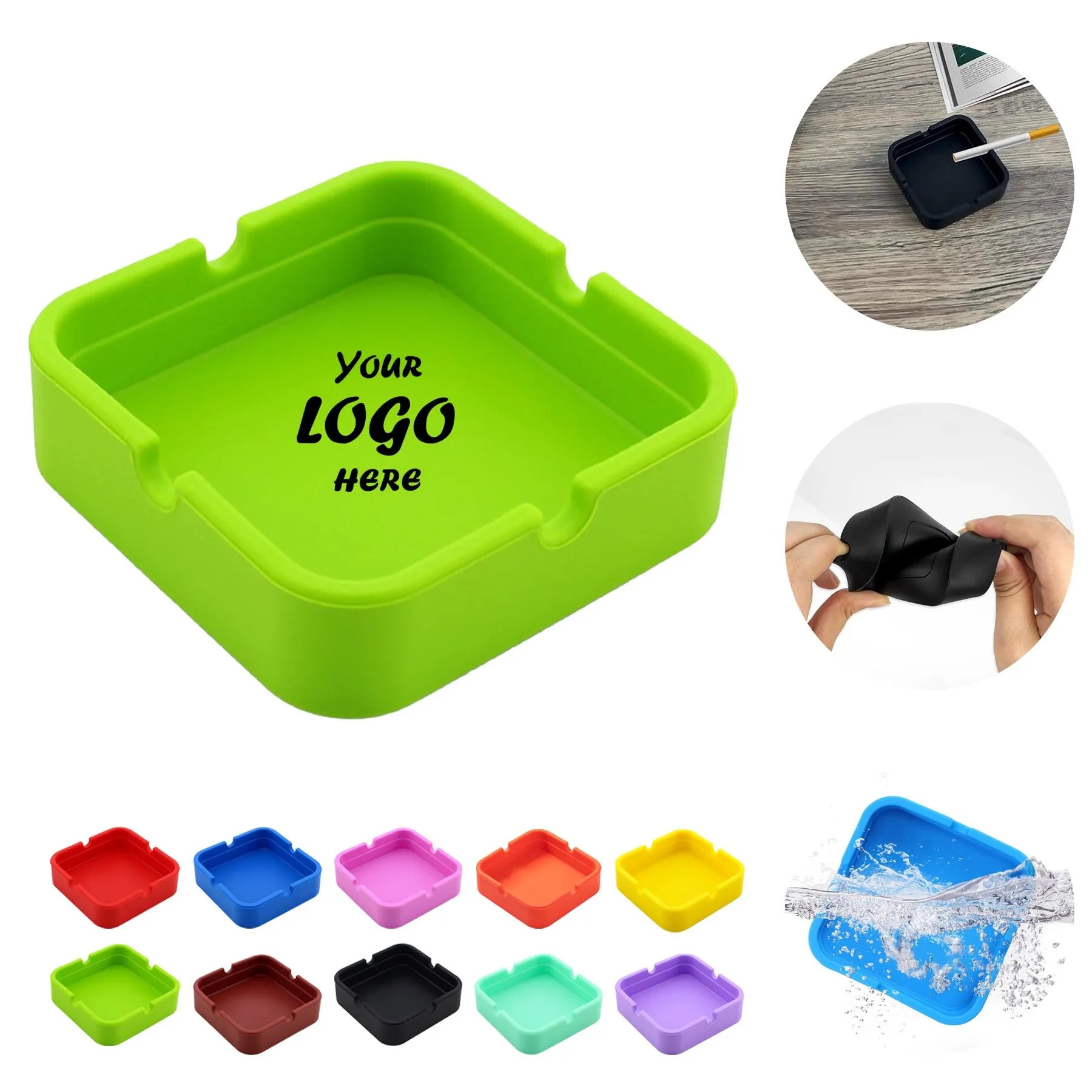 Small Heat Resistant Silicone Ashtray For Tabletop Use