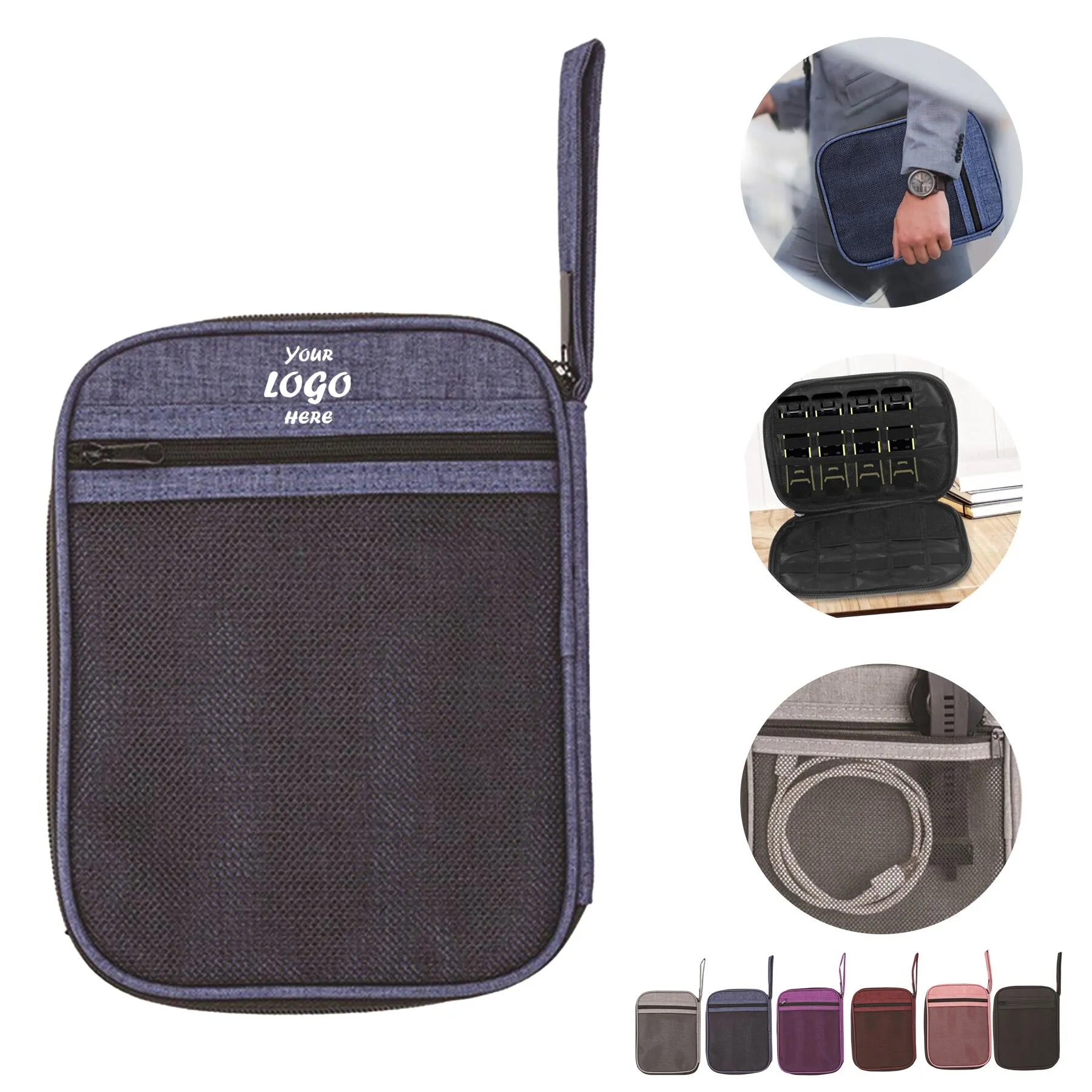 Waterproof Polyester Cable Organizer Bag For Travel
