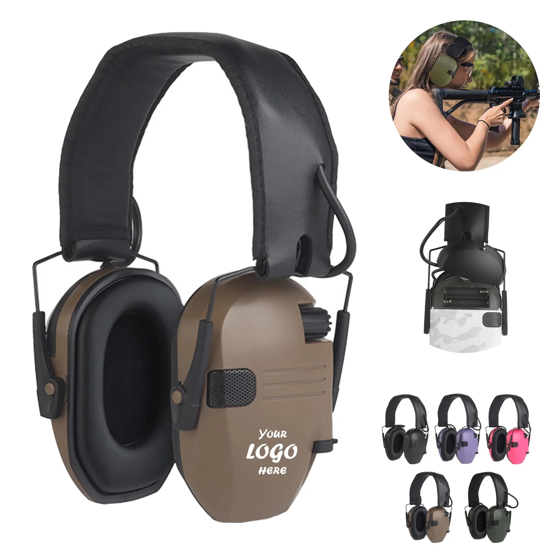 Electronic Hearing Protection Earmuffs For Range Use