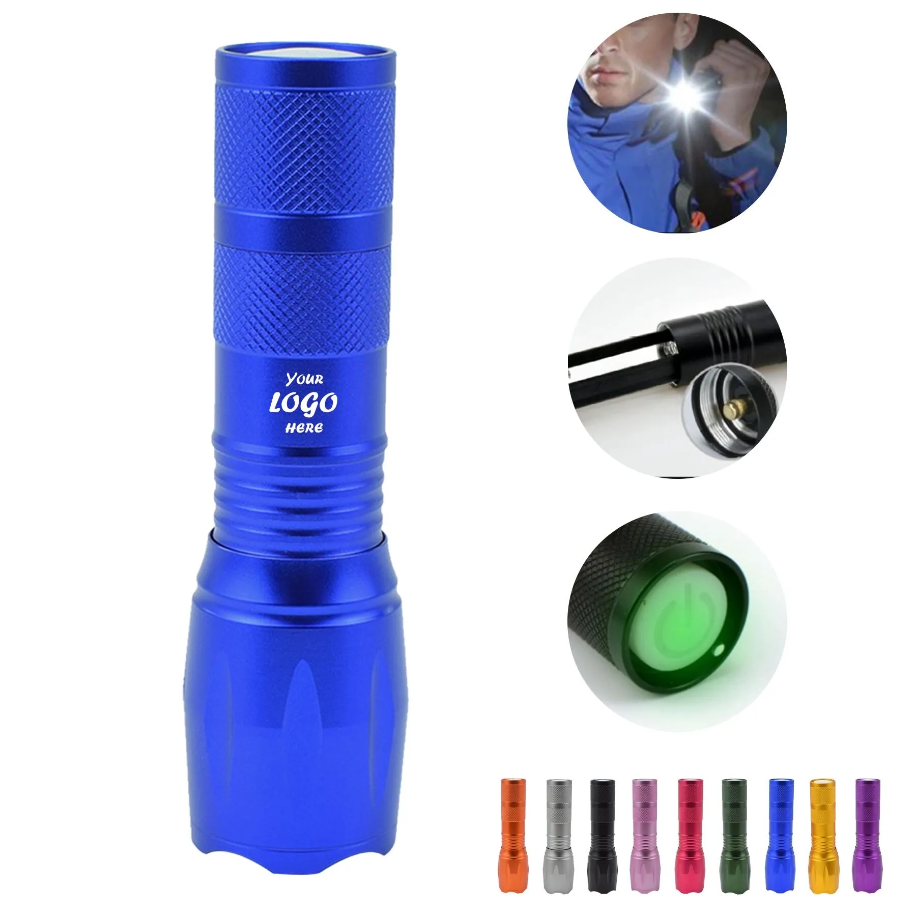Compact Aluminum LED Flashlight With Adjustable Focus