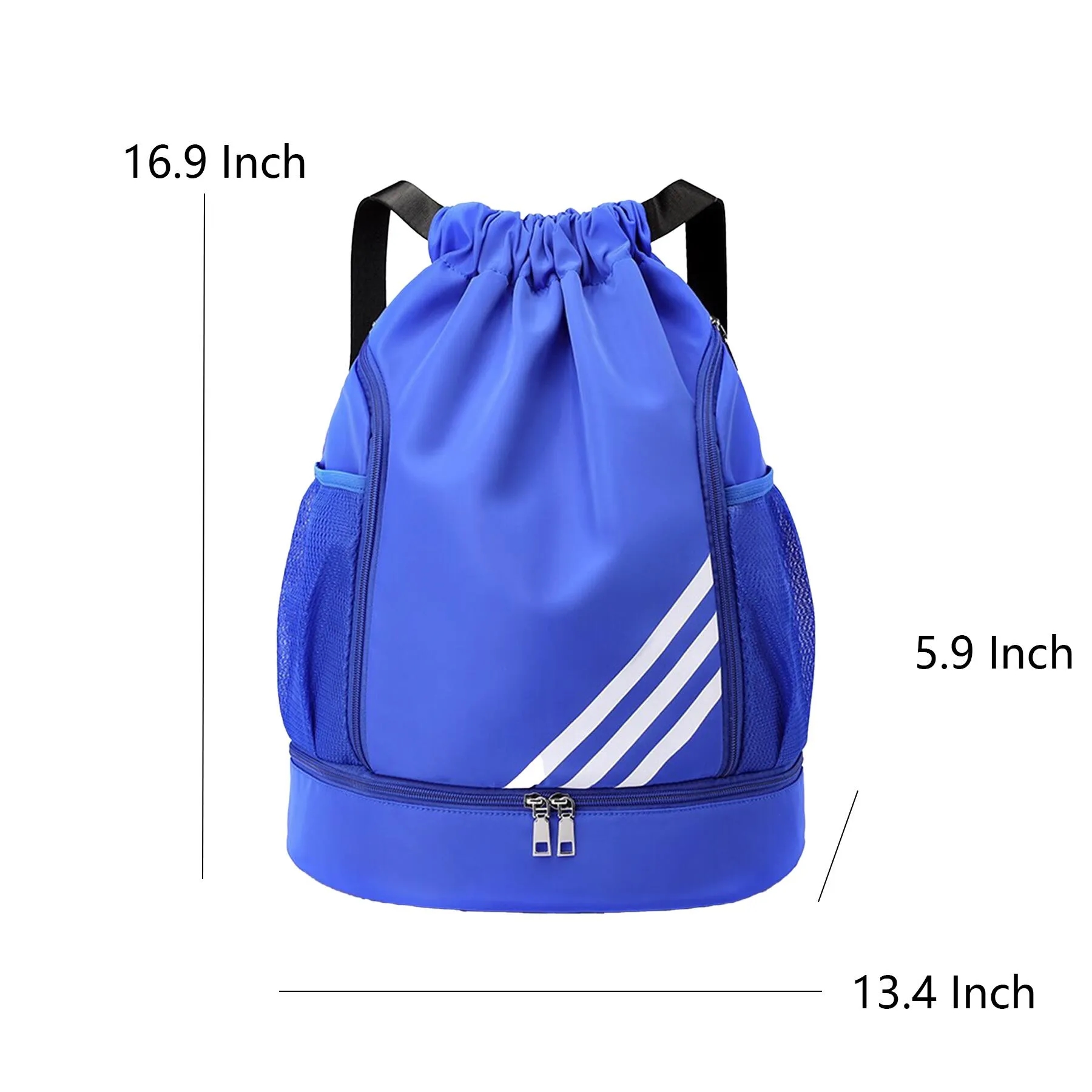 Waterproof Drawstring Backpack With Shoe Compartment - Image 2