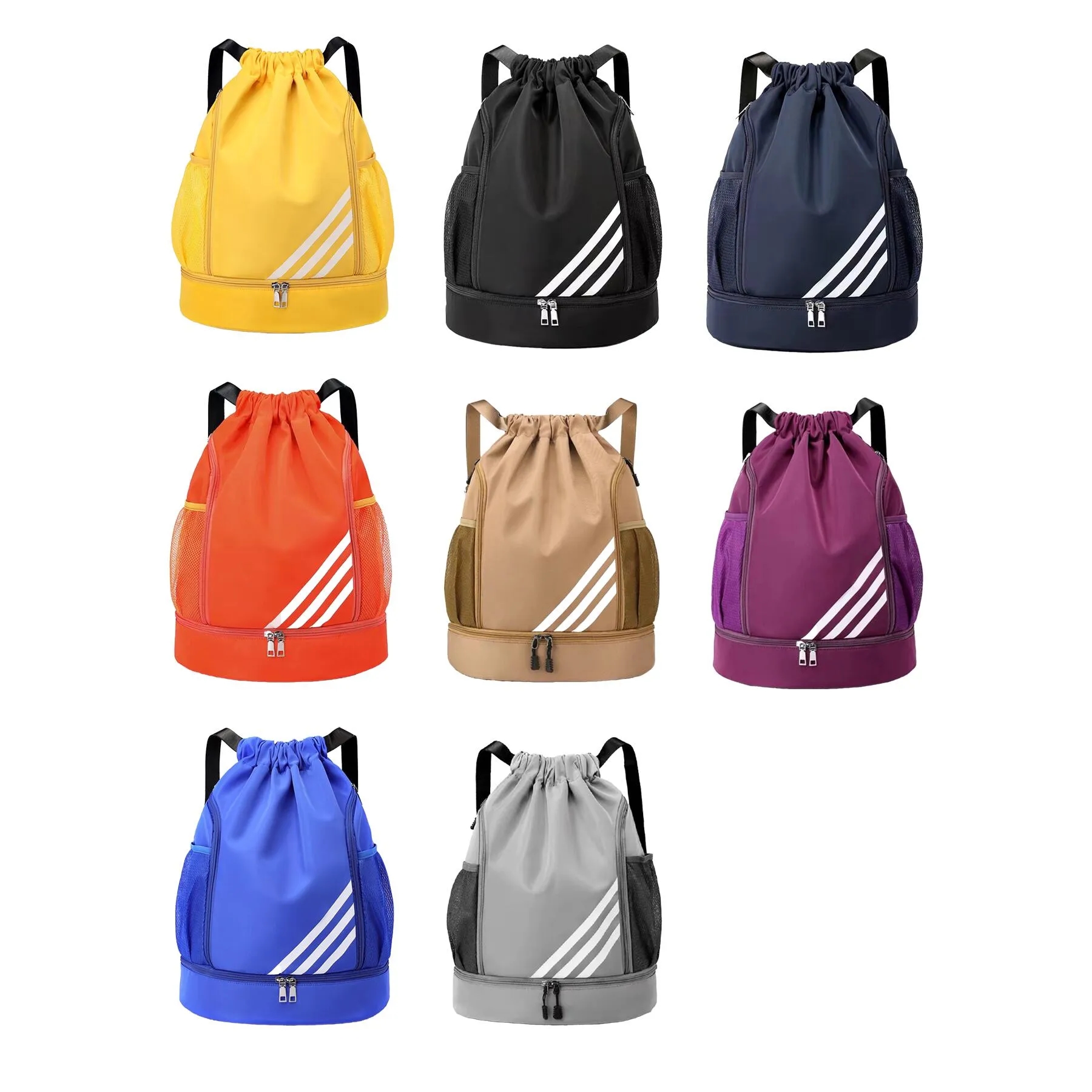 Waterproof Drawstring Backpack With Shoe Compartment - Image 3