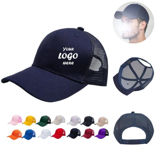 Cotton Twill Mesh Trucker Cap With Adjustable Snapback