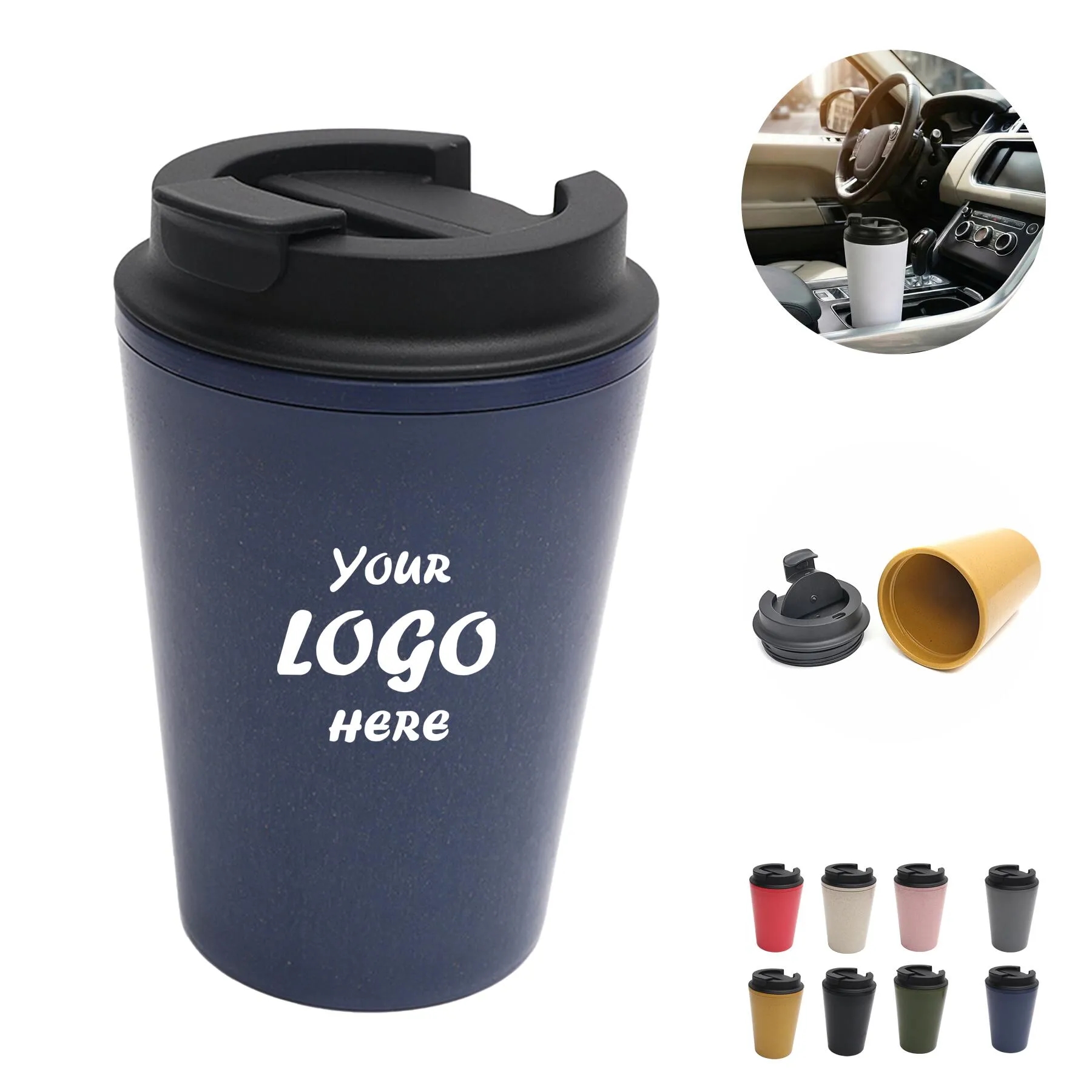 Reusable Double Wall Coffee Style Travel Cup With Lid