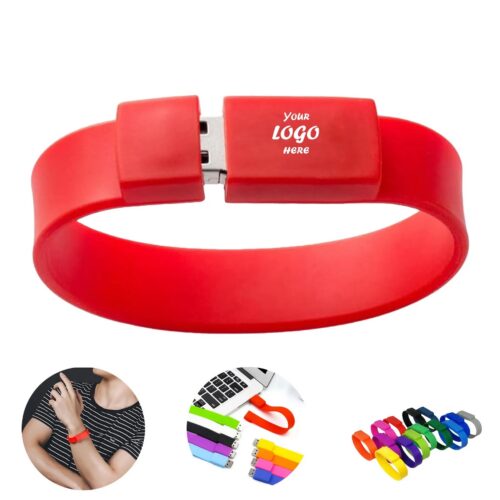 Silicone Wristband USB Flash Drive With 1GB Storage