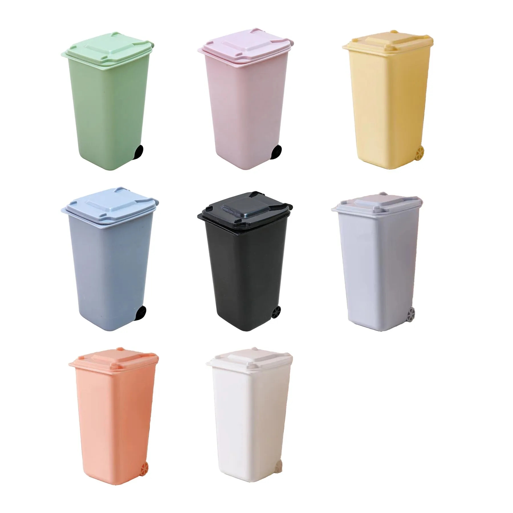 Mini Desktop Trash Can With Swing Lid For Workspaces - Image 3